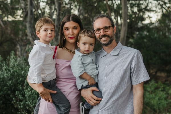Kidney transplant recipient Arthur with his father and kidney donor Adrian, and mother.